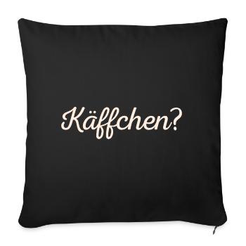 Käffchen, Kaffeetasse, Espresso, Cafe, Gechenk, Ge - Sofakissenbezug 45 x 45 cm - Schwarz - Vorne