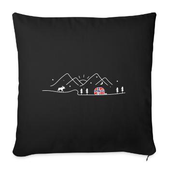 Norway Camping Caravan Norway Design - Sofa pillowcase 17,3'' x 17,3'' (45 x 45 cm) - black - Front