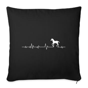 Horse Horses - Sofa pillowcase 17,3'' x 17,3'' (45 x 45 cm) - black - Front
