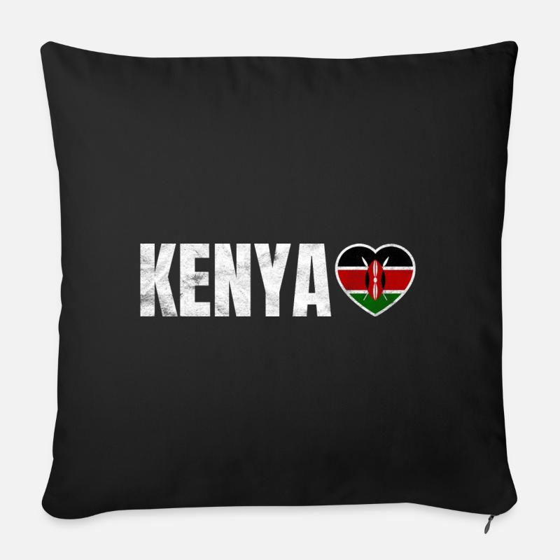 Kenia - Sofakissenbezug 45 x 45 cm - Schwarz