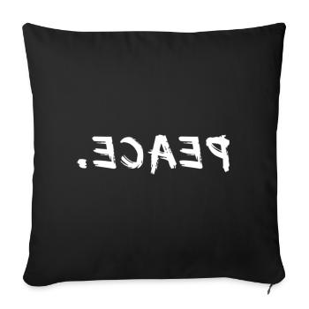 Peace Reversed Frieden Weltfrieden Ukraine no war - Sofakissenbezug 45 x 45 cm - Schwarz - Vorne