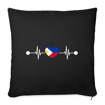 Heartbeat Philippine Philippines - Housse de coussin décorative 45 x 45 cm - noir - Devant