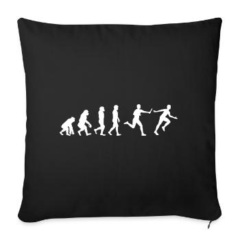 Relay race run athlete track & field Evolution - Sofa pillowcase 17,3'' x 17,3'' (45 x 45 cm) - black - Front