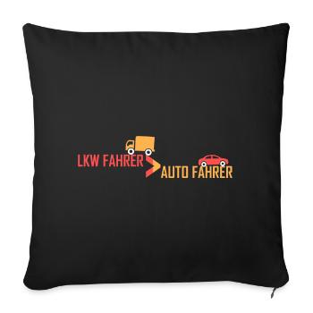 LKW Fahrer > Auto Fahrer - Sofakissenbezug 45 x 45 cm - Schwarz - Vorne