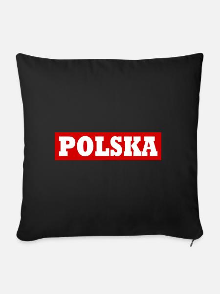 Polska - Sofakissenbezug 45 x 45 cm - Schwarz