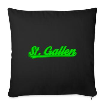 Lettrage néon de StGallen - Housse de coussin décorative 45 x 45 cm - noir - Devant