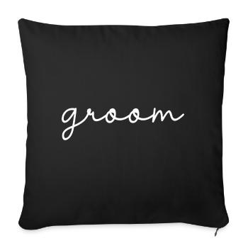 Groom Cool Matching Couple Wedding Party Mariage - Housse de coussin décorative 45 x 45 cm - noir - Devant