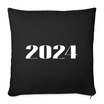 2024 - Gift born in 2024 - Sofa pillowcase 17,3'' x 17,3'' (45 x 45 cm) - black - Front