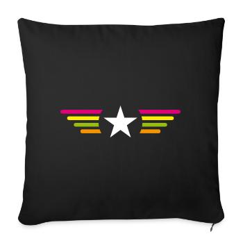 Je suis une star avec des ailes - Housse de coussin décorative 45 x 45 cm - noir - Devant