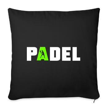 Padel Sport Logo - Housse de coussin décorative 45 x 45 cm - noir - Devant