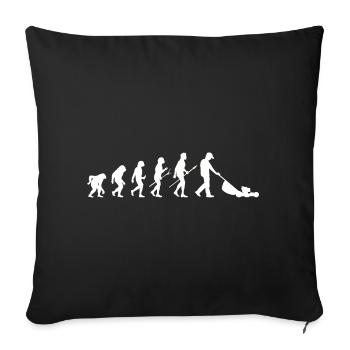 Mann mäht Rasen EVOLUTION Kleingarten Rasenmäher - Sofakissenbezug 45 x 45 cm - Schwarz - Vorne