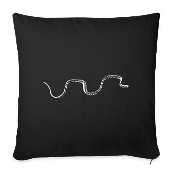 Snake white - Sofa pillowcase 17,3'' x 17,3'' (45 x 45 cm) - black - Front