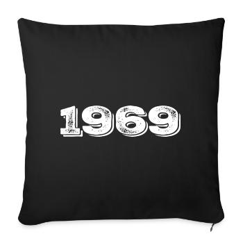 Cadeau d’anniversaire 1969 - 1969 - Housse de coussin décorative 45 x 45 cm - noir - Devant