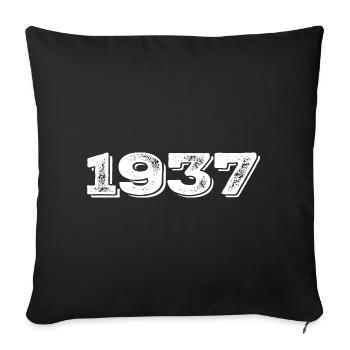Cadeau d’anniversaire 1937 - 1937 - Housse de coussin décorative 45 x 45 cm - noir - Devant
