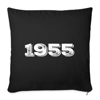 Cadeau d’anniversaire 1955 - 1955 - Housse de coussin décorative 45 x 45 cm - noir - Devant