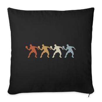 Table Tennis Player - Serve - Retro - Vintage - Sofa pillowcase 17,3'' x 17,3'' (45 x 45 cm) - black - Front