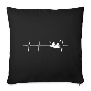 Heartbeat Kajak Duo - Sofakissenbezug 45 x 45 cm - Schwarz - Vorne
