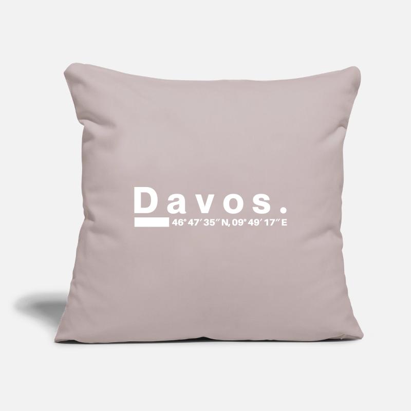 Davos Coordinates Graubünden Graubünden Graubünden Sofa pillowcase 17,3'' x 17,3'' (45 x 45 cm)