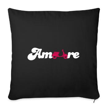 Amore Love Love Italy Fan Roller Cursive Font - Sofa pillowcase 17,3'' x 17,3'' (45 x 45 cm) - black - Front