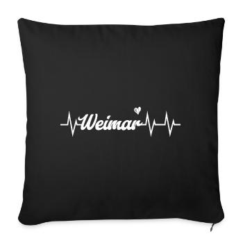Heartbeat Weimar - Sofa pillowcase 17,3'' x 17,3'' (45 x 45 cm) - black - Front