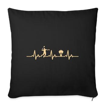 Badminton Heartbeat  - Housse de coussin décorative 45 x 45 cm - noir - Devant