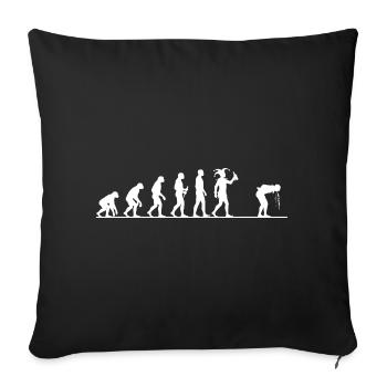 Karneval Evolution – Vom Affen zum Narren - Sofakissenbezug 45 x 45 cm - Schwarz - Vorne
