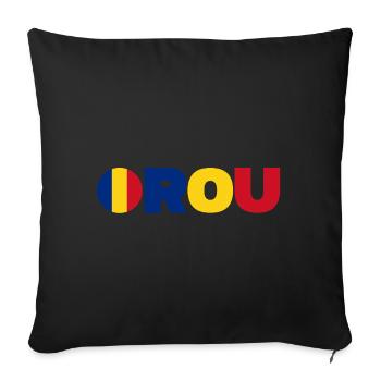 Roumanie - Housse de coussin décorative 45 x 45 cm - noir - Devant