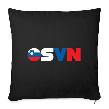 Slovénie - Housse de coussin décorative 45 x 45 cm - noir - Devant