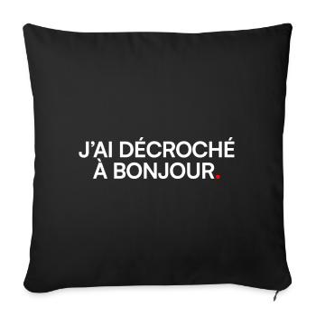 I picked up hello humor meeting - Sofa pillowcase 17,3'' x 17,3'' (45 x 45 cm) - black - Front