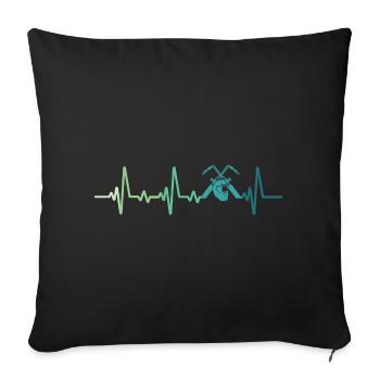 welder heartbeat welding - Sofa pillowcase 17,3'' x 17,3'' (45 x 45 cm) - black - Front