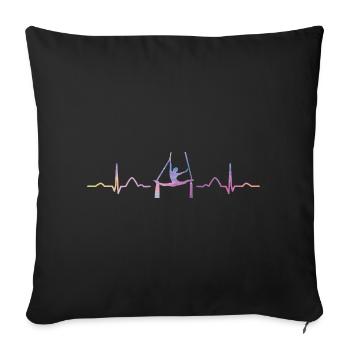 Vertikaltuch Heartbeat Luftakrobatik Aerial Silk - Sofakissenbezug 45 x 45 cm - Schwarz - Vorne