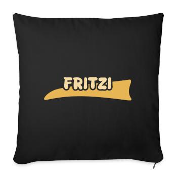 Fritzi Logo Banner Gelbe Welle - Sofakissenbezug 45 x 45 cm - Schwarz - Vorne