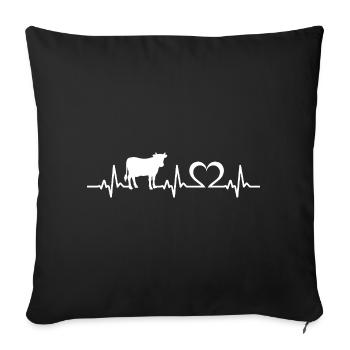vaches battement de cœur vache vache - Housse de coussin décorative 45 x 45 cm - noir - Devant