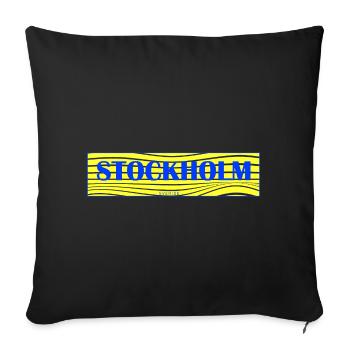 Stockholm Waves Lettering - Sofa pillowcase 17,3'' x 17,3'' (45 x 45 cm) - black - Front