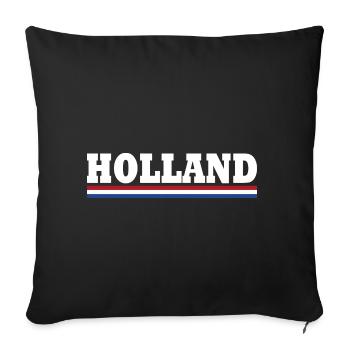 Drapeau de la Hollande - Housse de coussin décorative 45 x 45 cm - noir - Devant