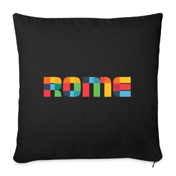 Rome Italy CMYK Pop Art Style - Sofa pillowcase 17,3'' x 17,3'' (45 x 45 cm) - black - Front