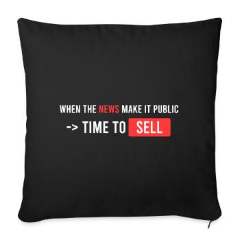 when the news makes it public - Sofa pillowcase 17,3'' x 17,3'' (45 x 45 cm) - black - Front