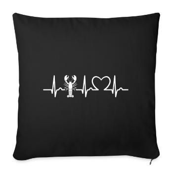 ECG curve - heart curve - pulse - lobster - nature - Sofa pillowcase 17,3'' x 17,3'' (45 x 45 cm) - black - Front