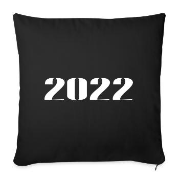 2022 - Cadeau né en 2022 - Housse de coussin décorative 45 x 45 cm - noir - Devant