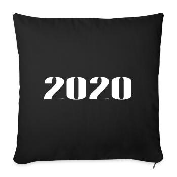 2020 - Cadeau né en 2020 - Housse de coussin décorative 45 x 45 cm - noir - Devant