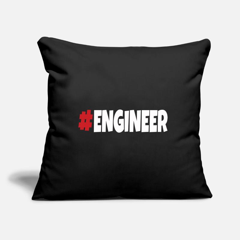 #engineer Rouge & Blanc Housse de coussin décorative 45 x 45 cm