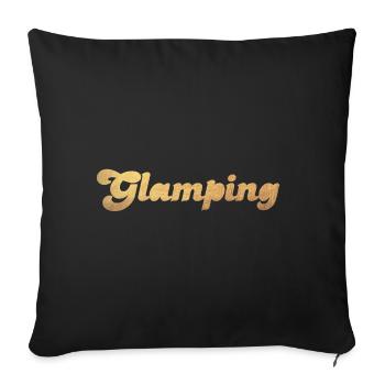 Glamping Gold Camper Camping vibes Van Life Fan - Housse de coussin décorative 45 x 45 cm - noir - Devant