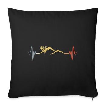 Battement de cœur d’un vététiste - Housse de coussin décorative 45 x 45 cm - noir - Devant