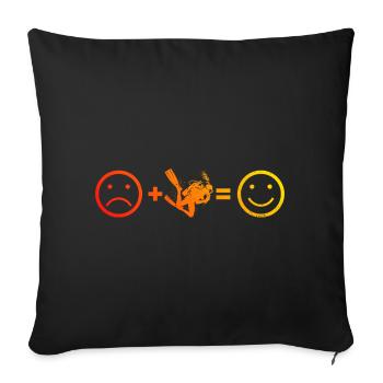 Women's Diver Diving Men's Free Dive - Sofa pillowcase 17,3'' x 17,3'' (45 x 45 cm) - black - Front