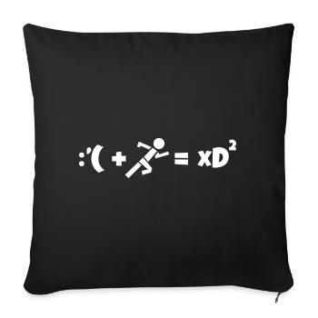 Fun running formula - Sofa pillowcase 17,3'' x 17,3'' (45 x 45 cm) - black - Front