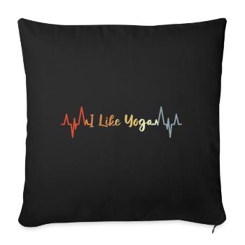 Palpitations cardiaques de yoga - Housse de coussin décorative 45 x 45 cm - noir - Devant