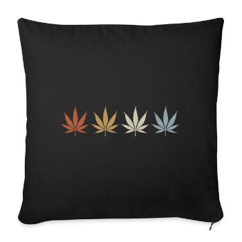 Cannabis - Hanf - Kiffen legal - retro - Sofakissenbezug 45 x 45 cm - Schwarz - Vorne