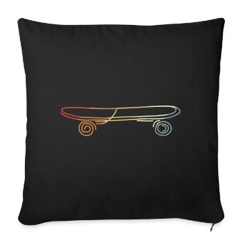 Vintage Skate Board Drawing - Sofa pillowcase 17,3'' x 17,3'' (45 x 45 cm) - black - Front