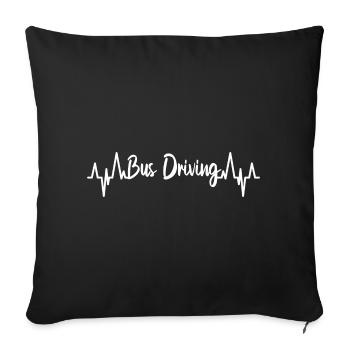 Bus Driver Heart Line - Sofa pillowcase 17,3'' x 17,3'' (45 x 45 cm) - black - Front