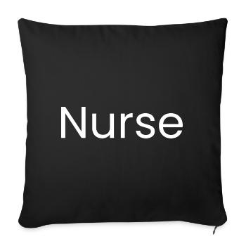 Nurse – Design Minimaliste pour Infirmière - Housse de coussin décorative 45 x 45 cm - noir - Devant